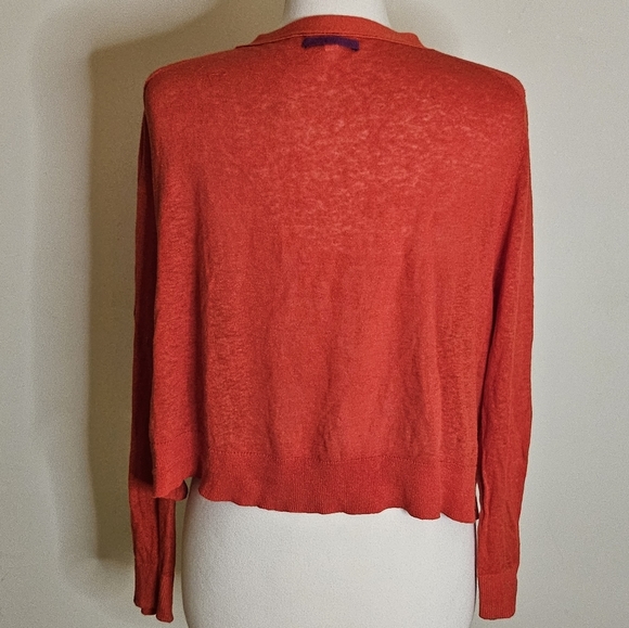 Anthropologie Moth Long Sleeve Button Up V-Neck Cardigan Size Slits Size Large - Picture 2 of 16